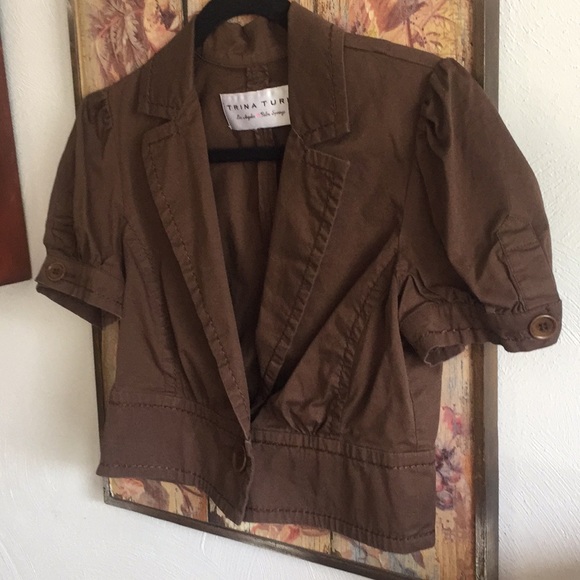 TRINA TURK DESIGNER BRAND SS CROP BLAZER 6 - Picture 13 of 14